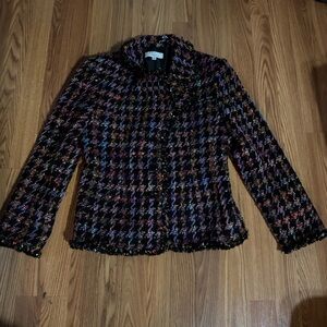 Vintage Designs by Seymour Women's Multicolor Tweed Blazer Jacket Classic Retro